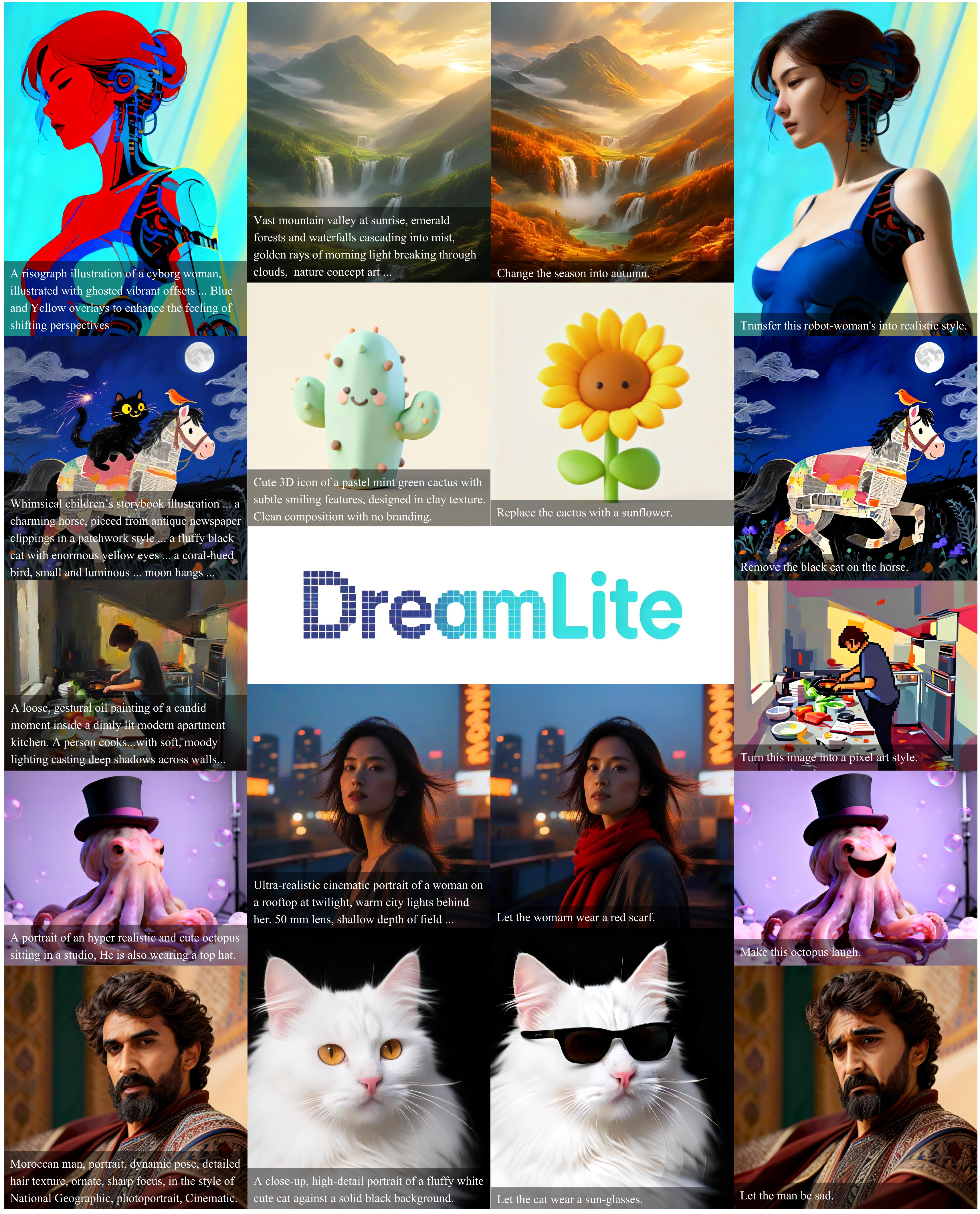 The proposed  enables efficient visual creation on mobile devices, seamlessly su